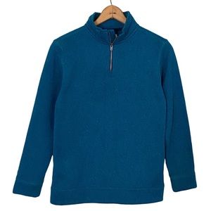 Old Navy Half Zip Teal Sweater-Knit Pullover Sweatshirt Jacket Boys L (10-12)